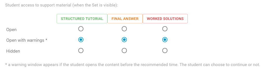 image of set level support documentation access setting