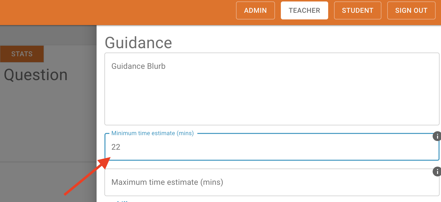 Guidance minimum recommended time